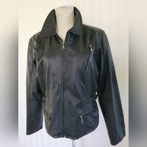Genuine Leather women moto jacket